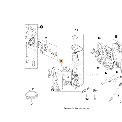 ECHO part YH479001540 — IPL diagram snippet (6x zoom, amber highlight)