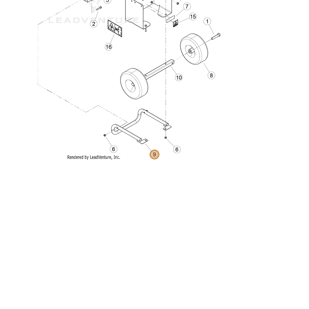 ECHO part YH479001560 — IPL diagram snippet (6x zoom, amber highlight)