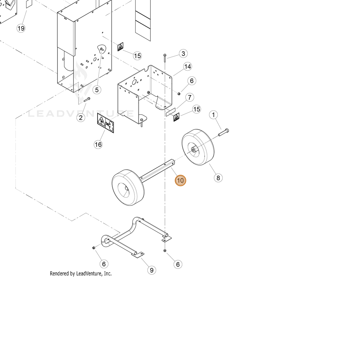 ECHO part YH479001570 — IPL diagram snippet (6x zoom, amber highlight)