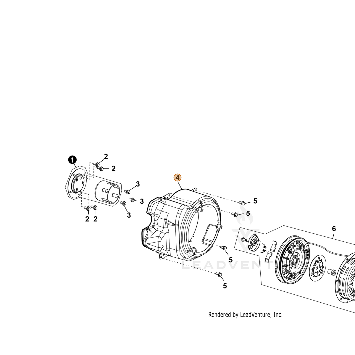 ECHO part YH479001650 — IPL diagram snippet (6x zoom, amber highlight)