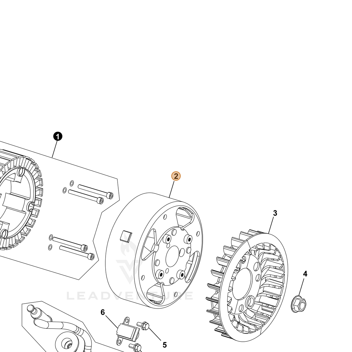 ECHO part YH479001660 — IPL diagram snippet (6x zoom, amber highlight)