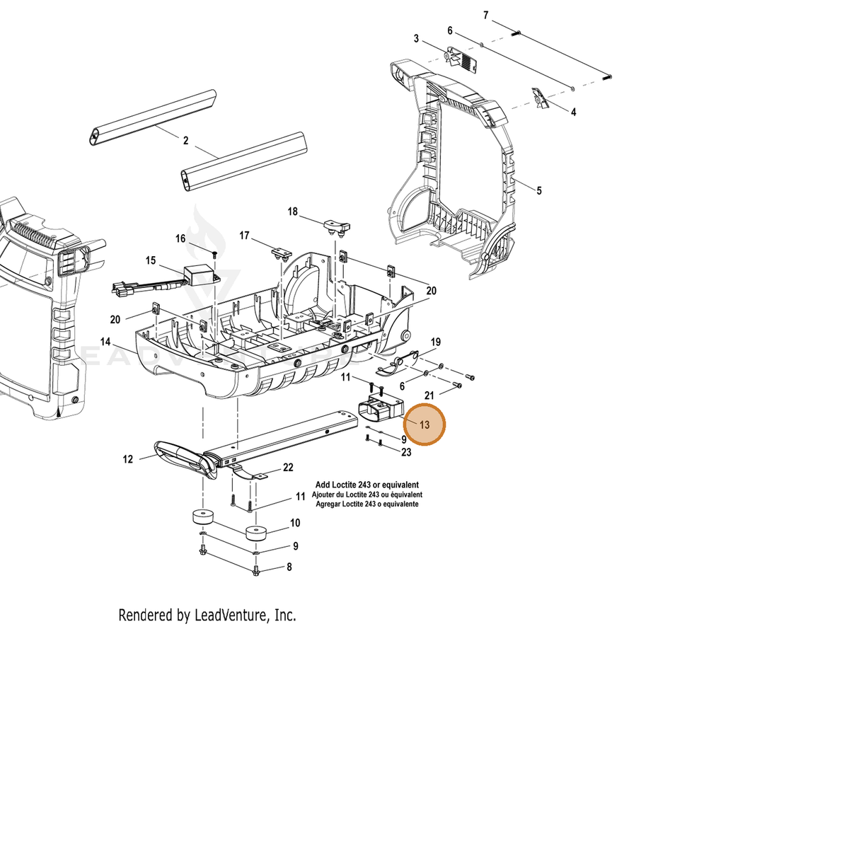 ECHO part YH479001770 — IPL diagram snippet (6x zoom, amber highlight)