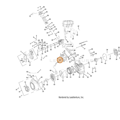 ECHO part YH479001780 — IPL diagram snippet (6x zoom, amber highlight)