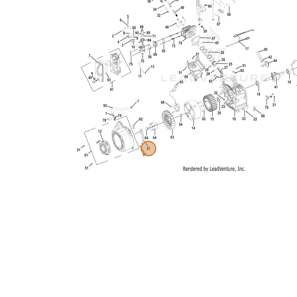 ECHO part YH479001790 — IPL diagram snippet (6x zoom, amber highlight)