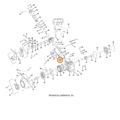 ECHO part YH479001810 — IPL diagram snippet (6x zoom, amber highlight)