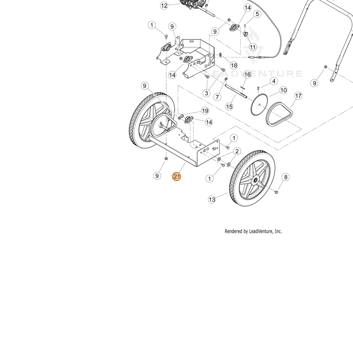 ECHO part YH479001860 — IPL diagram snippet (6x zoom, amber highlight)