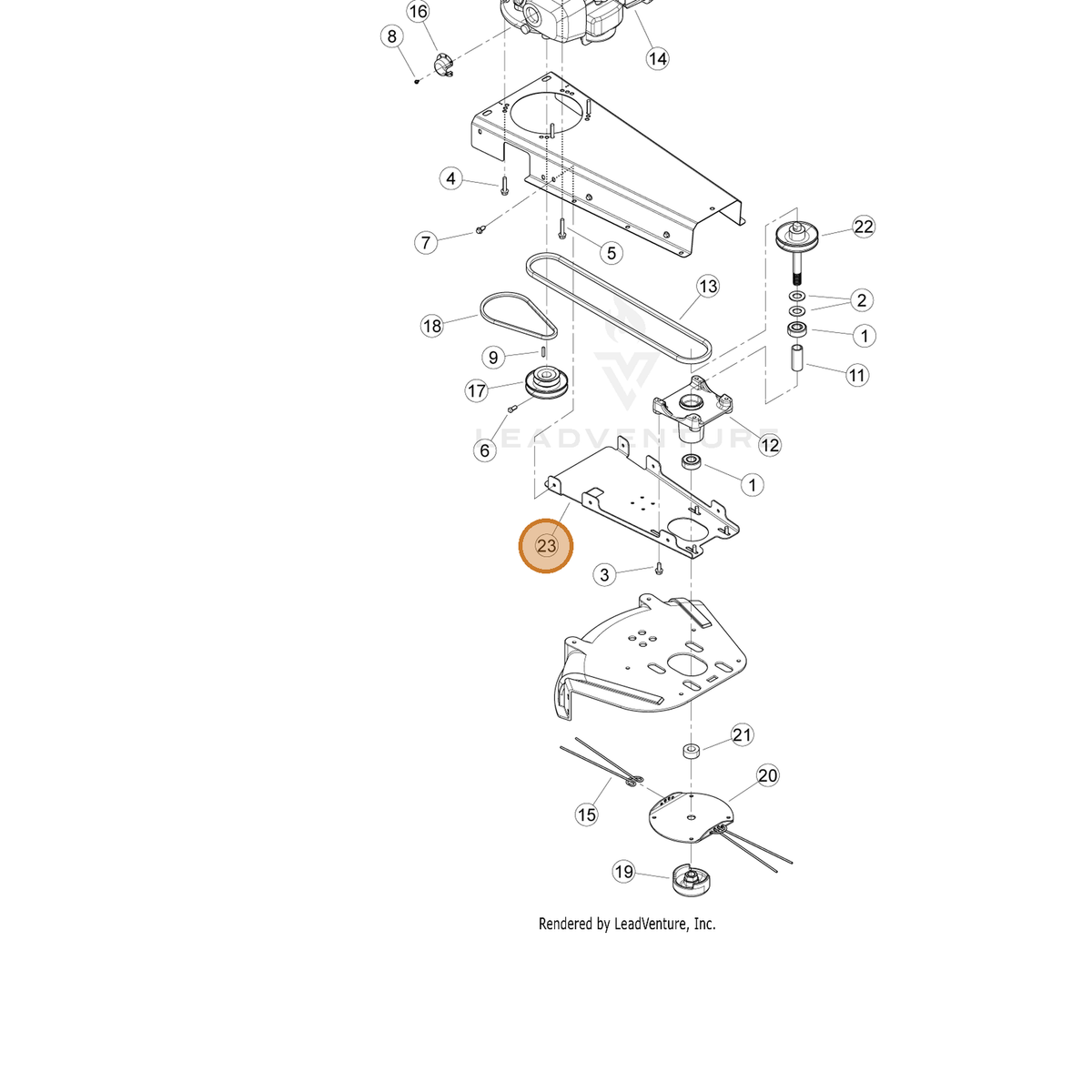 ECHO part YH479001890 — IPL diagram snippet (6x zoom, amber highlight)