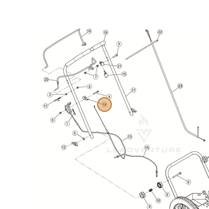 ECHO part YH479001900 — IPL diagram snippet (6x zoom, amber highlight)