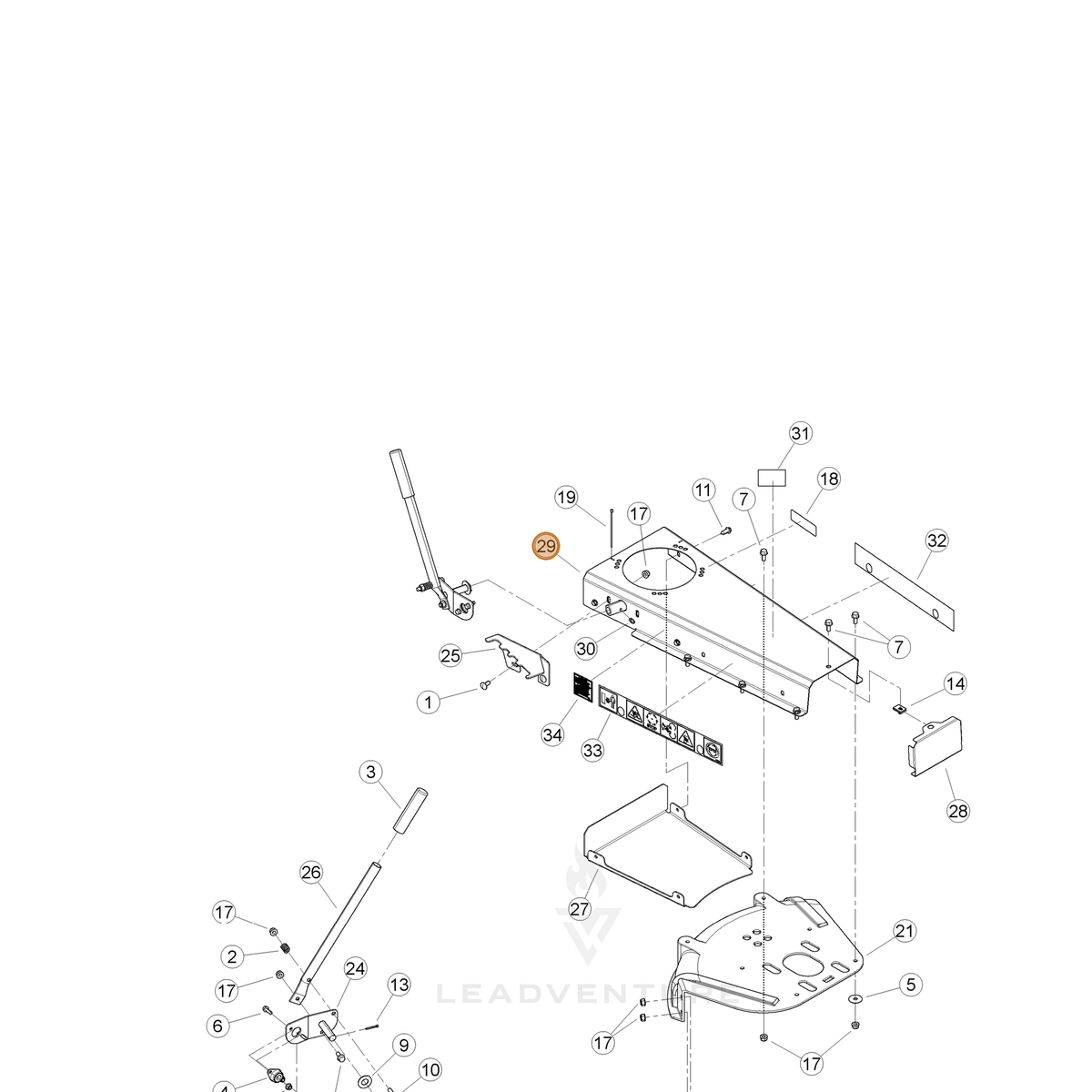 ECHO part YH479001940 — IPL diagram snippet (6x zoom, amber highlight)