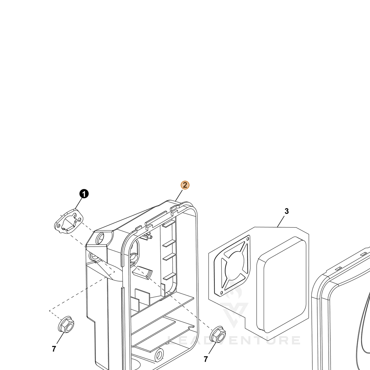 ECHO part YH479001970 — IPL diagram snippet (6x zoom, amber highlight)