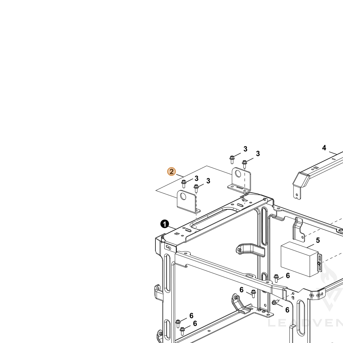 ECHO part YH479002020 — IPL diagram snippet (6x zoom, amber highlight)