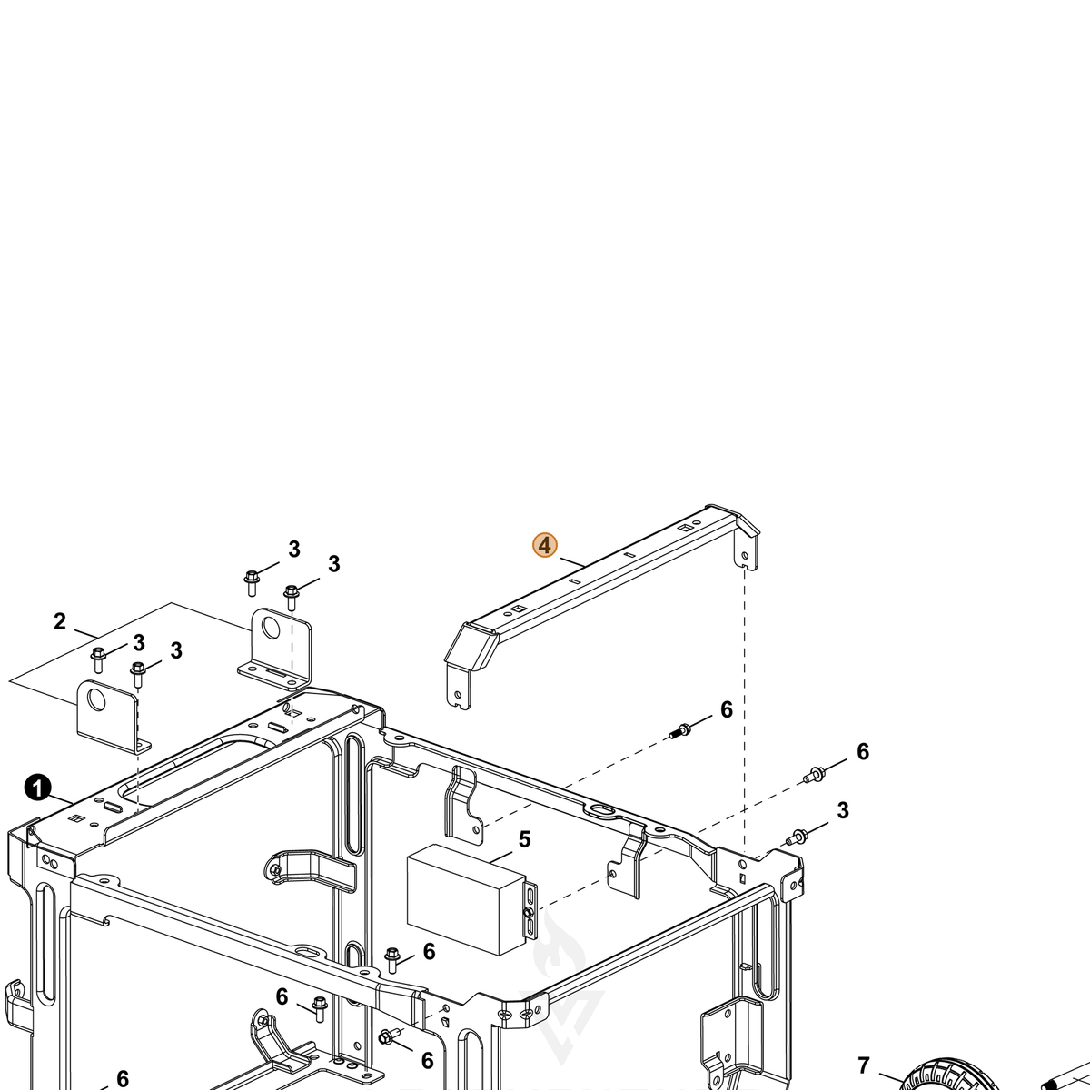 ECHO part YH479002030 — IPL diagram snippet (6x zoom, amber highlight)
