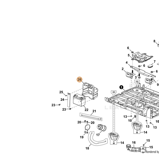 ECHO part YH479002160 — IPL diagram snippet (6x zoom, amber highlight)