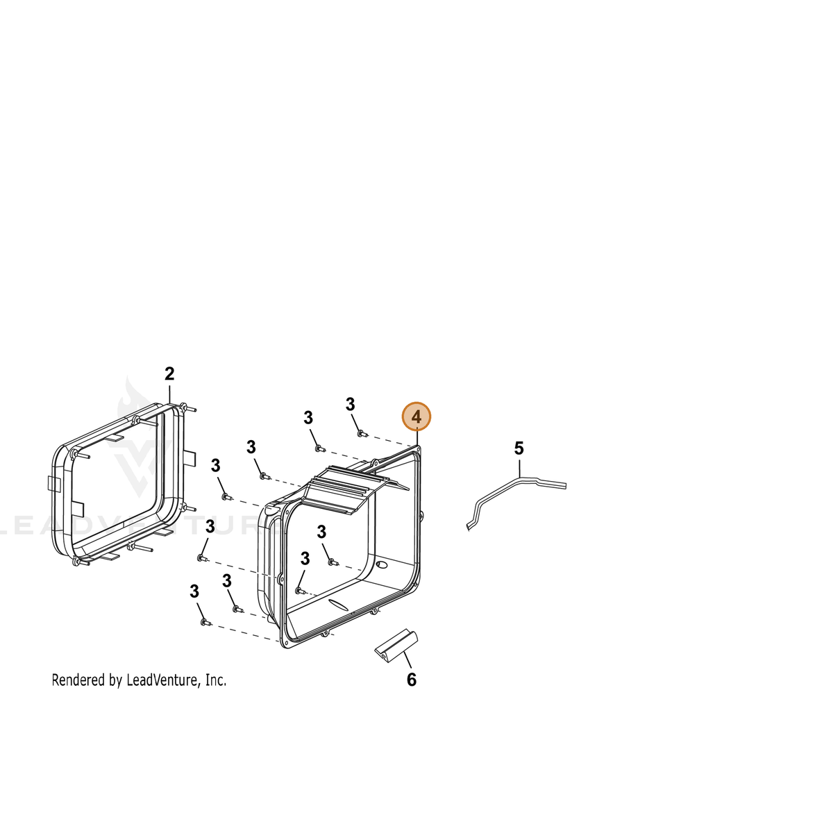 ECHO part YH479002170 — IPL diagram snippet (6x zoom, amber highlight)