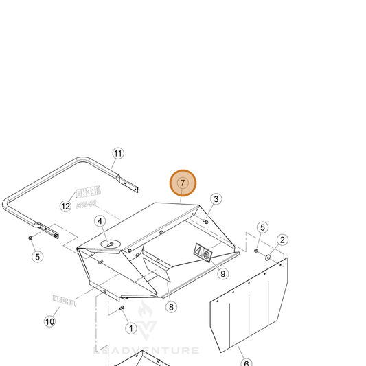 ECHO part YH479002200 — IPL diagram snippet (6x zoom, amber highlight)