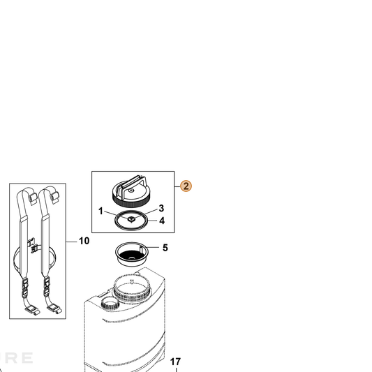 ECHO part YH479002310 — IPL diagram snippet (6x zoom, amber highlight)