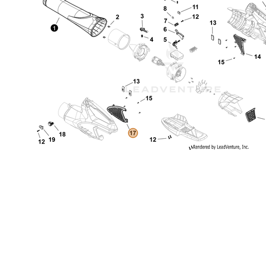 ECHO part YH479002360 — IPL diagram snippet (6x zoom, amber highlight)