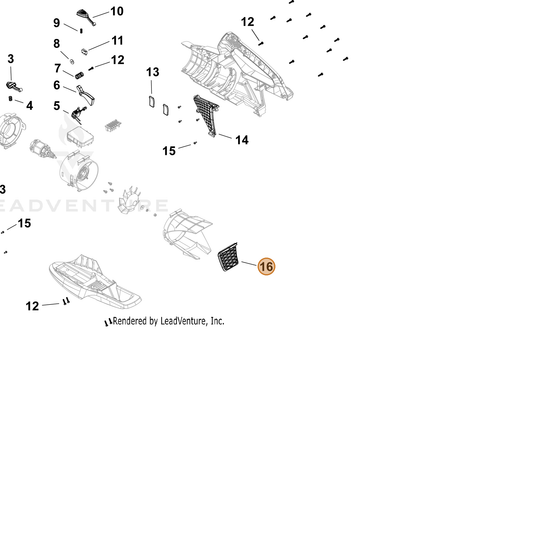 ECHO part YH479002370 — IPL diagram snippet (6x zoom, amber highlight)