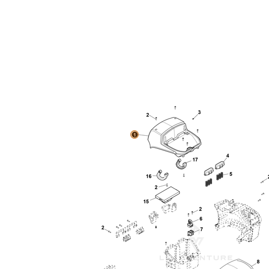 ECHO part YH479002440 — IPL diagram snippet (6x zoom, amber highlight)