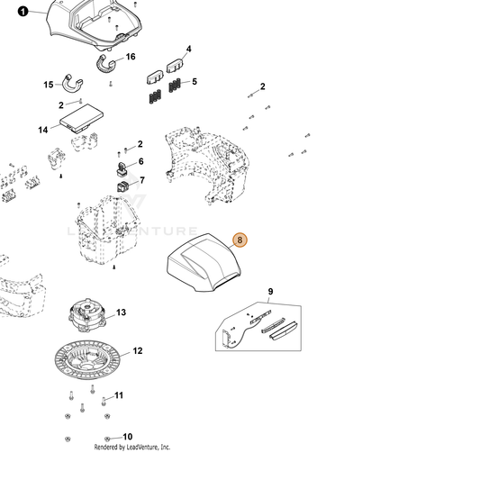 ECHO part YH479002450 — IPL diagram snippet (6x zoom, amber highlight)