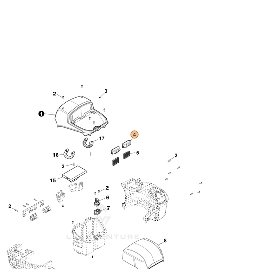 ECHO part YH479002460 — IPL diagram snippet (6x zoom, amber highlight)