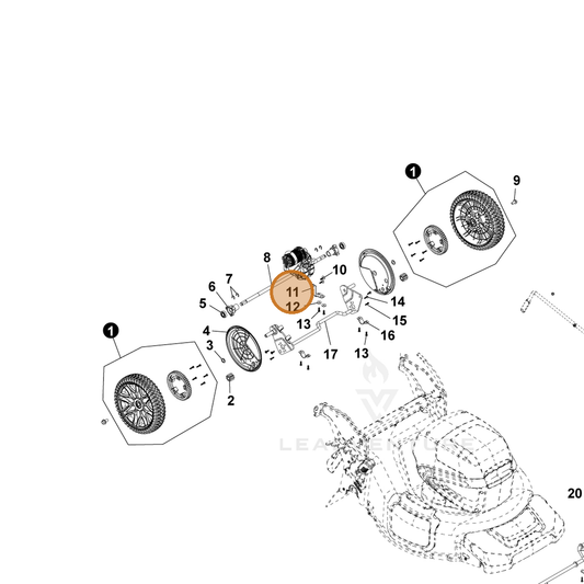 ECHO part YH479002500 — IPL diagram snippet (6x zoom, amber highlight)