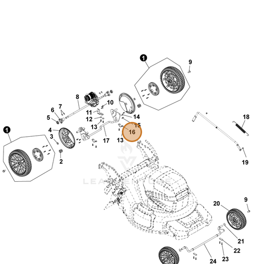 ECHO part YH479002520 — IPL diagram snippet (6x zoom, amber highlight)