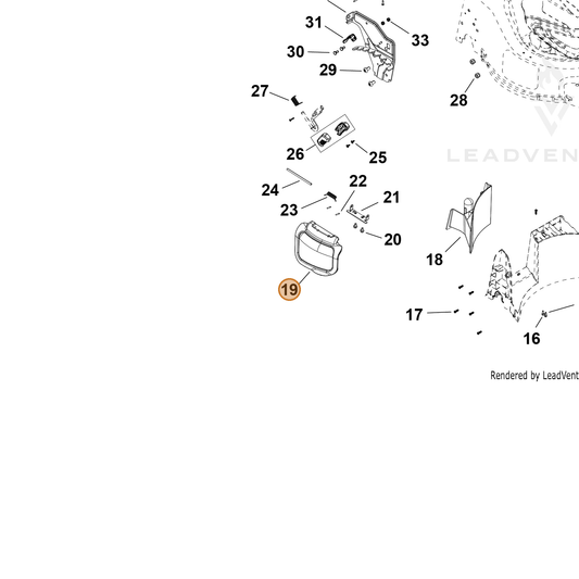 ECHO part YH479002530 — IPL diagram snippet (6x zoom, amber highlight)
