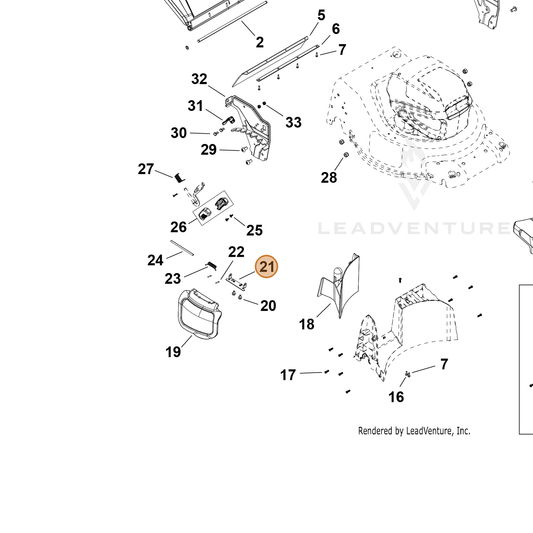 ECHO part YH479002540 — IPL diagram snippet (6x zoom, amber highlight)