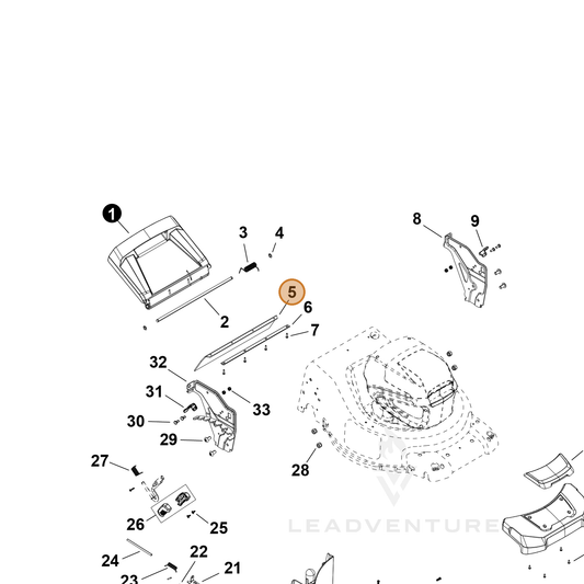 ECHO part YH479002550 — IPL diagram snippet (6x zoom, amber highlight)