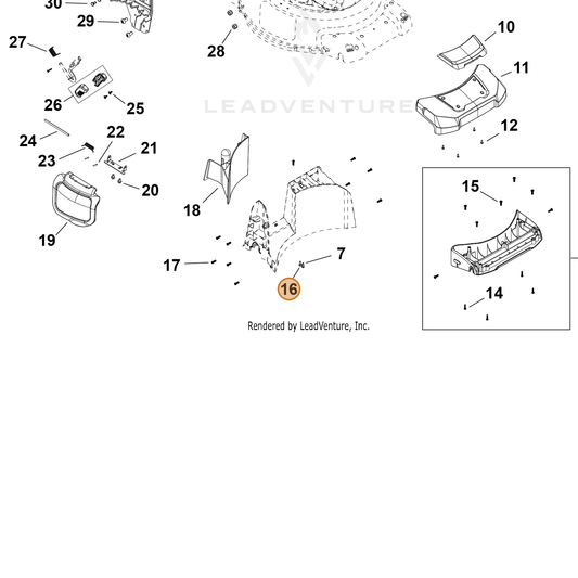 ECHO part YH479002580 — IPL diagram snippet (6x zoom, amber highlight)