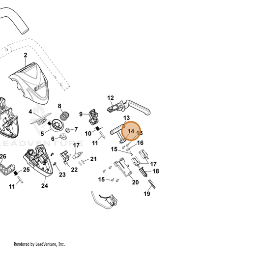 ECHO part YH479002620 — IPL diagram snippet (6x zoom, amber highlight)