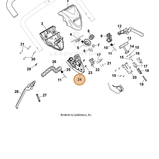 ECHO part YH479002660 — IPL diagram snippet (6x zoom, amber highlight)