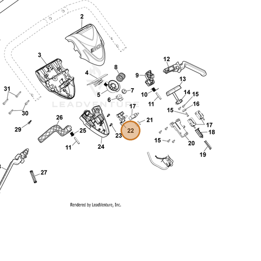 ECHO part YH479002670 — IPL diagram snippet (6x zoom, amber highlight)