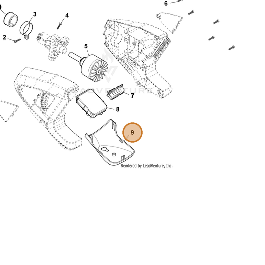 ECHO part YH479002690 — IPL diagram snippet (6x zoom, amber highlight)