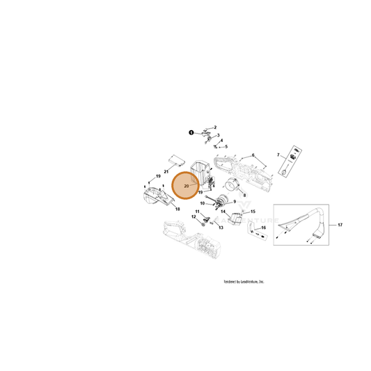 ECHO part YH479002810 — IPL diagram snippet (6x zoom, amber highlight)