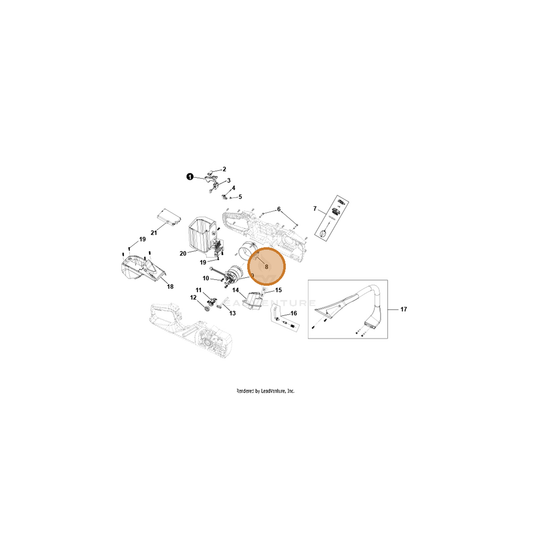 ECHO part YH479002820 — IPL diagram snippet (6x zoom, amber highlight)