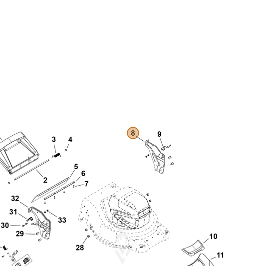 ECHO part YH479002830 — IPL diagram snippet (6x zoom, amber highlight)