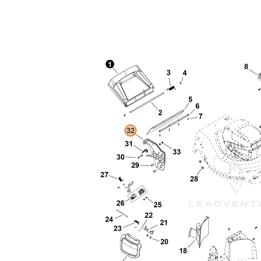 ECHO part YH479002840 — IPL diagram snippet (6x zoom, amber highlight)