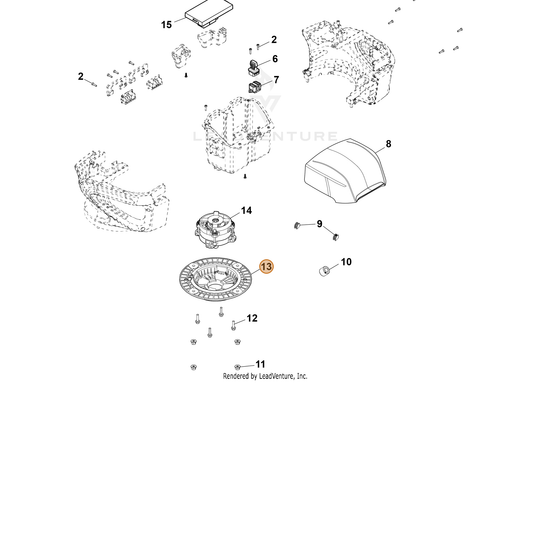ECHO part YH479002860 — IPL diagram snippet (6x zoom, amber highlight)