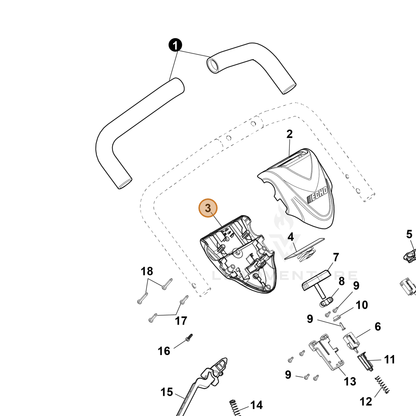 ECHO part YH479002890 — IPL diagram snippet (6x zoom, amber highlight)