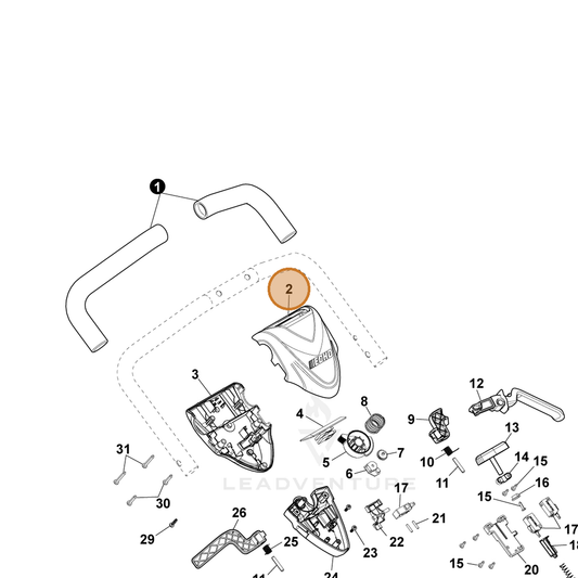 ECHO part YH479002900 — IPL diagram snippet (6x zoom, amber highlight)