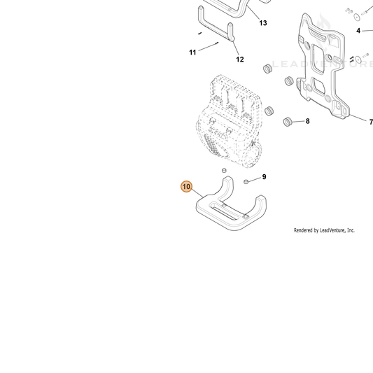 ECHO part YH479002940 — IPL diagram snippet (6x zoom, amber highlight)