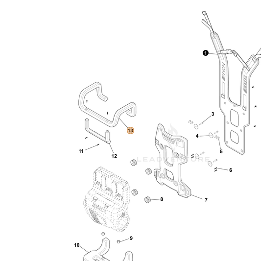 ECHO part YH479002950 — IPL diagram snippet (6x zoom, amber highlight)