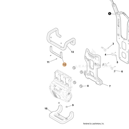 ECHO part YH479002960 — IPL diagram snippet (6x zoom, amber highlight)