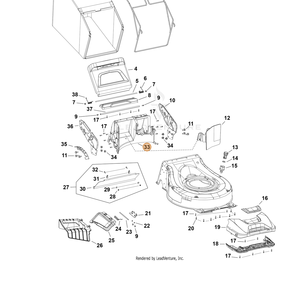 Echo part YH479003070 — IPL diagram snippet (6x zoom, amber highlight)