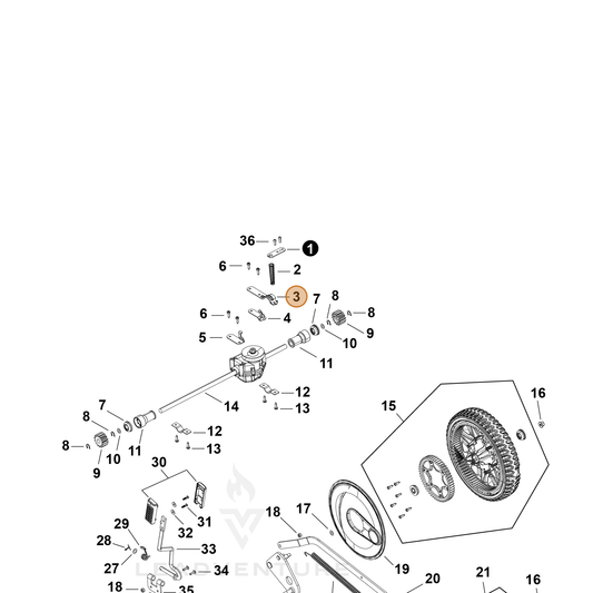 Echo part YH479003160 — IPL diagram snippet (6x zoom, amber highlight)