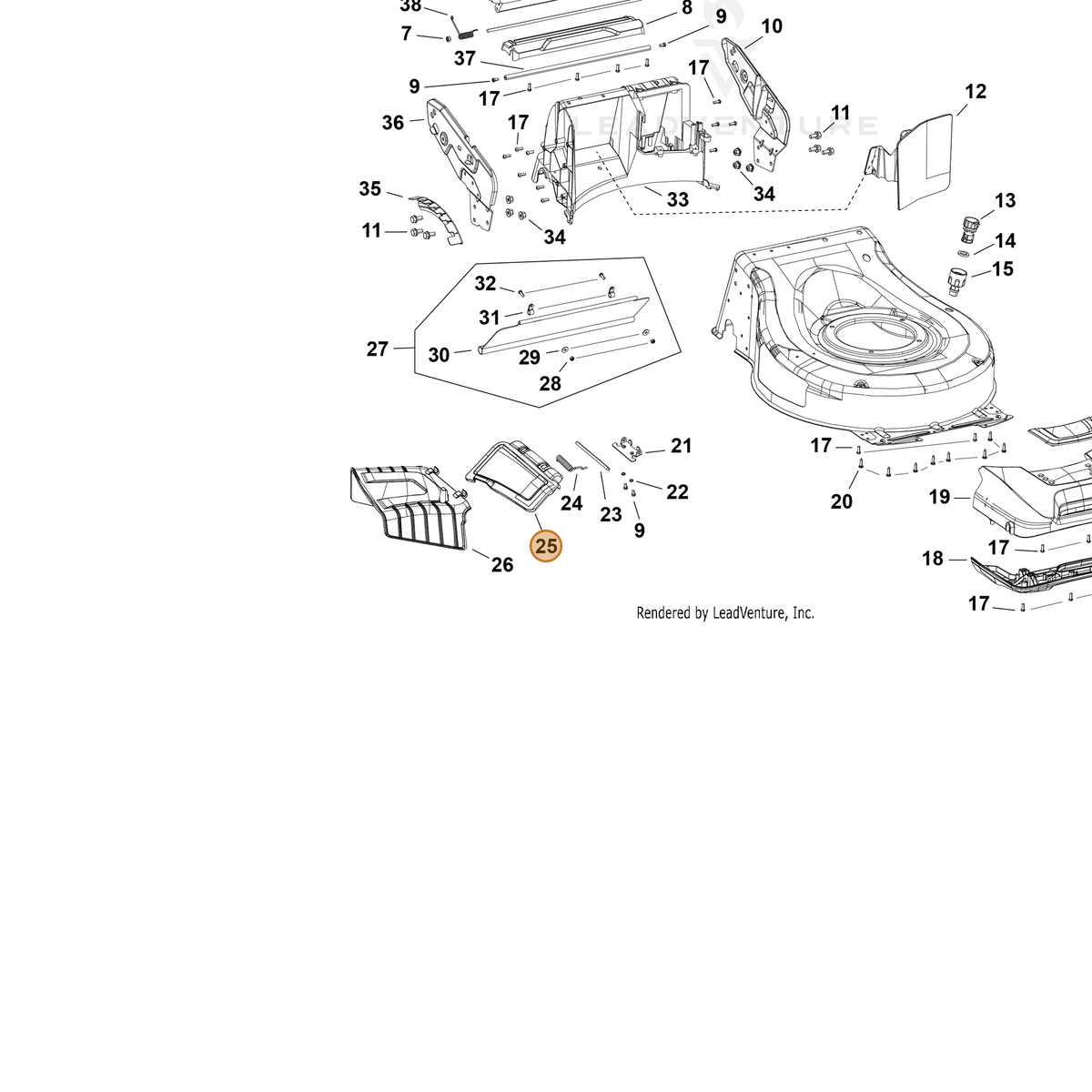 Echo part YH479003190 — IPL diagram snippet (6x zoom, amber highlight)