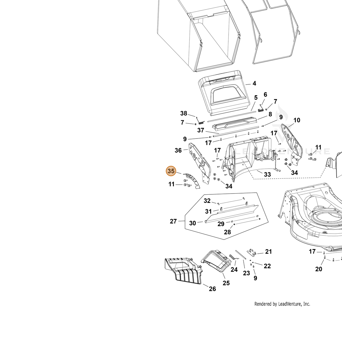 Echo part YH479003250 — IPL diagram snippet (6x zoom, amber highlight)