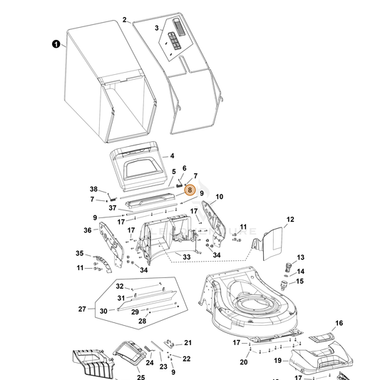 Echo part YH479003281 — IPL diagram snippet (6x zoom, amber highlight)